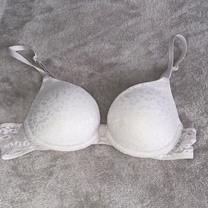 Victoria’s Secret PINK white lace push-up bra